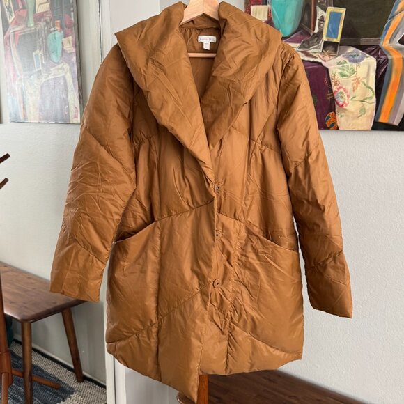 Garnet Hill - Packable Puffer Coat in Tan Brown - Picture 3 of 14